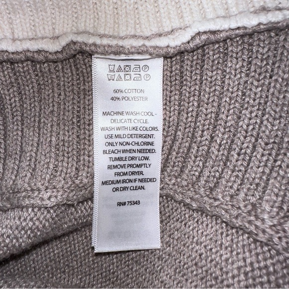 Rachel Zoe Neutral Colorblock Pullover Sweater Large Zip Back Cozy - Picture 7 of 7